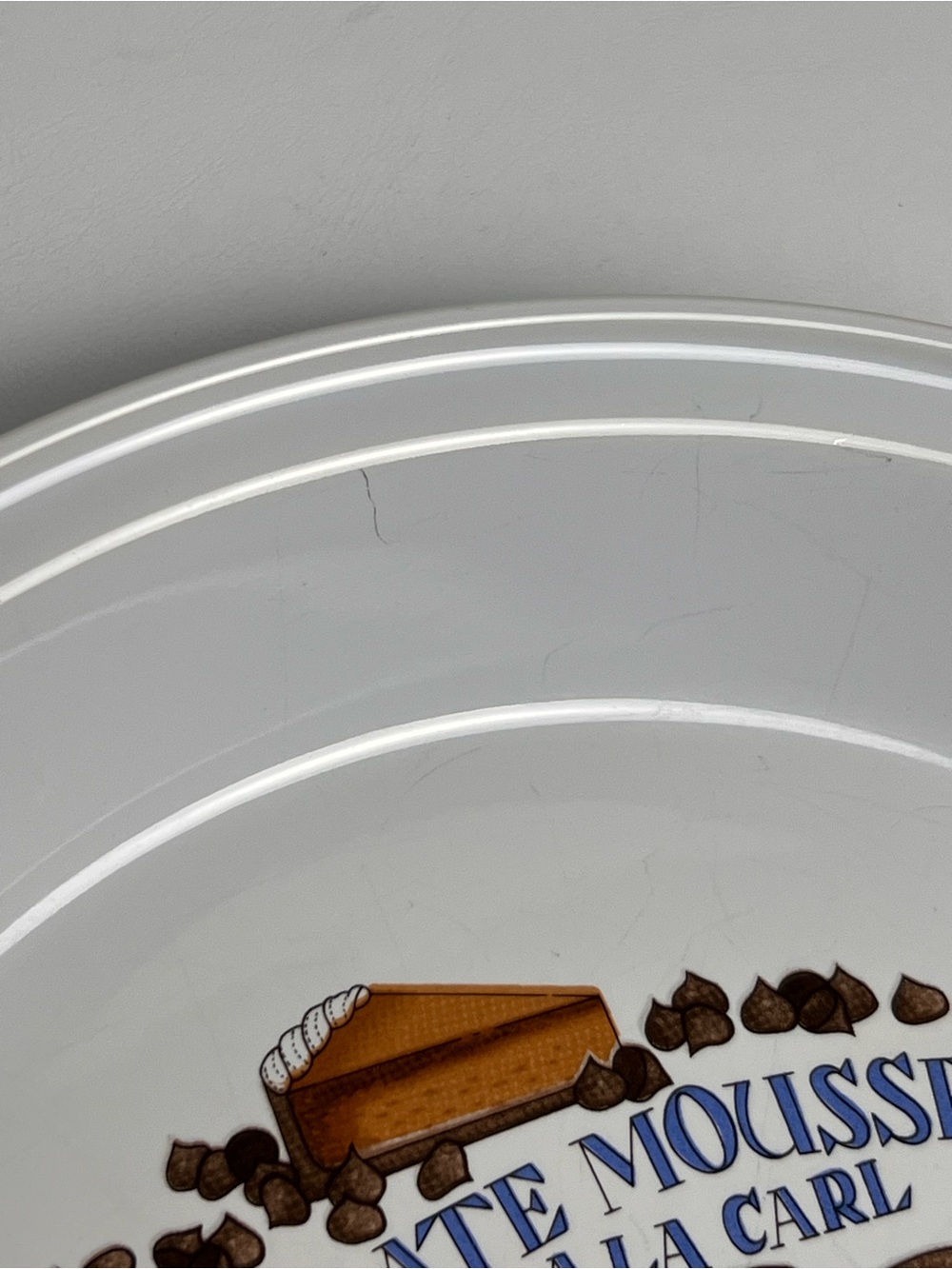 Vintage Chocolate Mousse Pie A La Carl Recipe Dish Plate - Picture 3 of 9